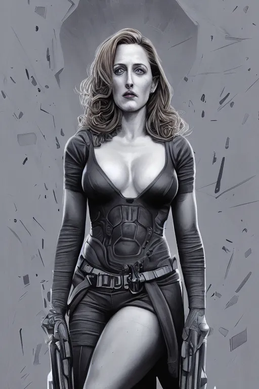 Prompt: young Gillian Anderson as a ruggedly beautiful super heroine, intricate, elegant, highly detailed, centered, digital painting, artstation, concept art, smooth, sharp focus, illustration, art by artgerm and donato giancola and Joseph Christian Leyendecker, Ross Tran, WLOP