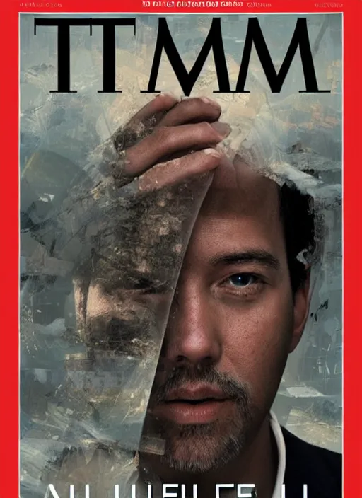 Image similar to TIME magazine cover, the coming AI singularity, 4k