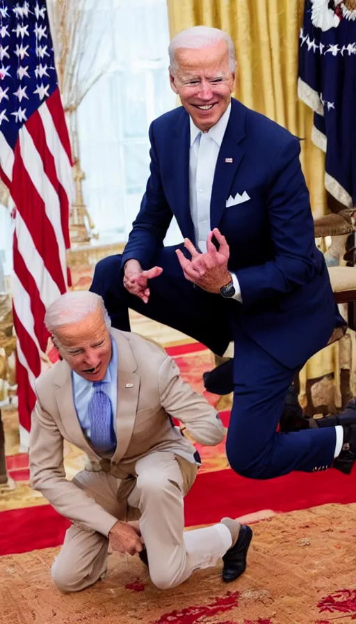 Prompt: photo biden on his knees asks for forgiveness