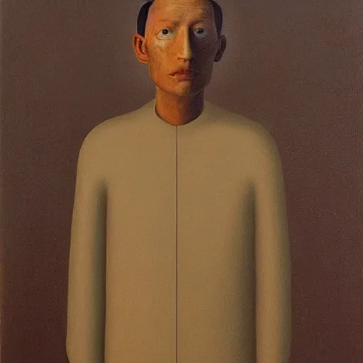 Image similar to a portrait of a mark elliot zuckerberg in a tibet by gertrude abercrombie. surrealism, dark, low contrast