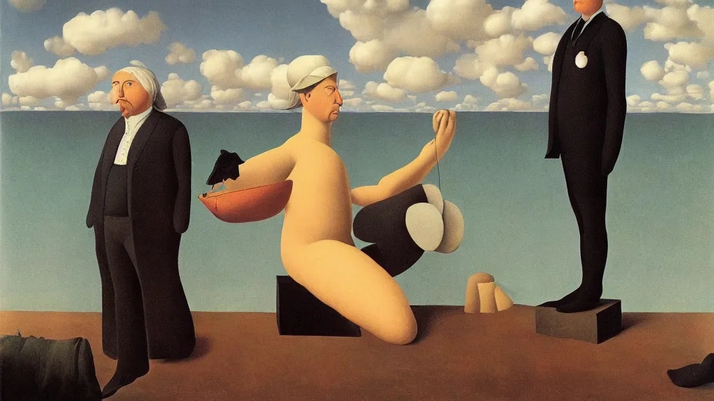 Prompt: Gulliver Travels by Magritte