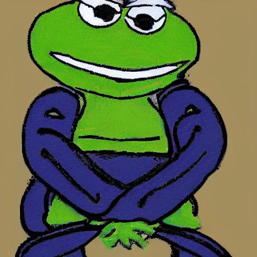 Pepe the frog as a chad meme, hyperrealistic, 8k, Stable Diffusion