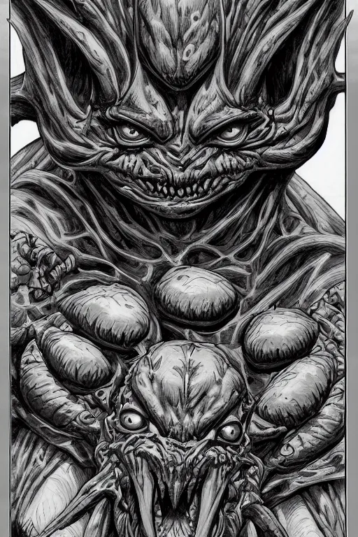 Image similar to goblin, symmetrical, toad eyes and webbed feet, highly detailed, digital art, sharp focus, trending on art station, kentaro miura manga art style