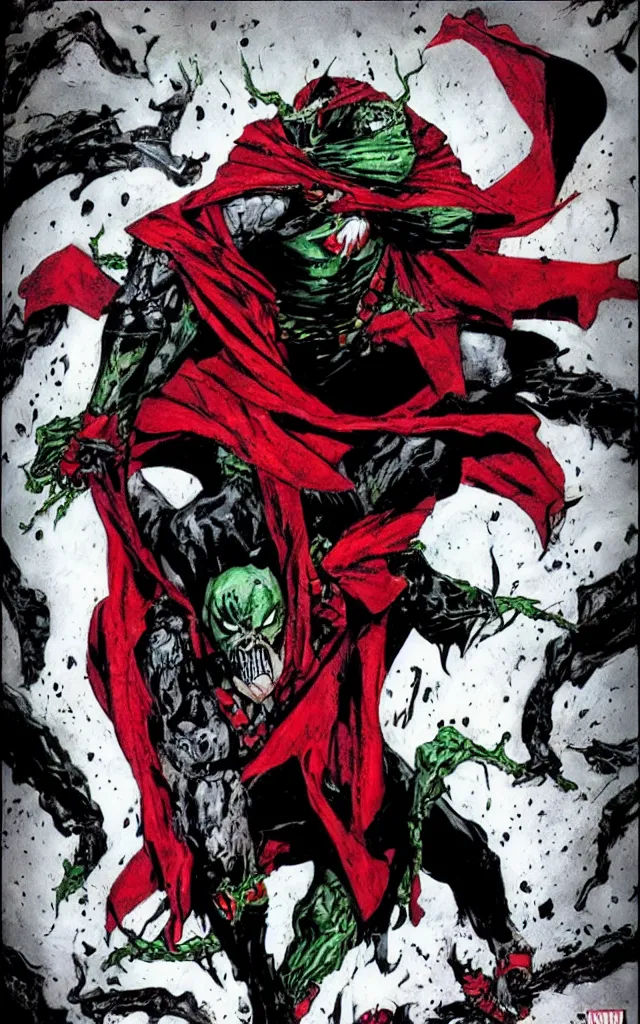 Prompt: spawn from image comics in the style of lee bermejo and todd mcfarlane