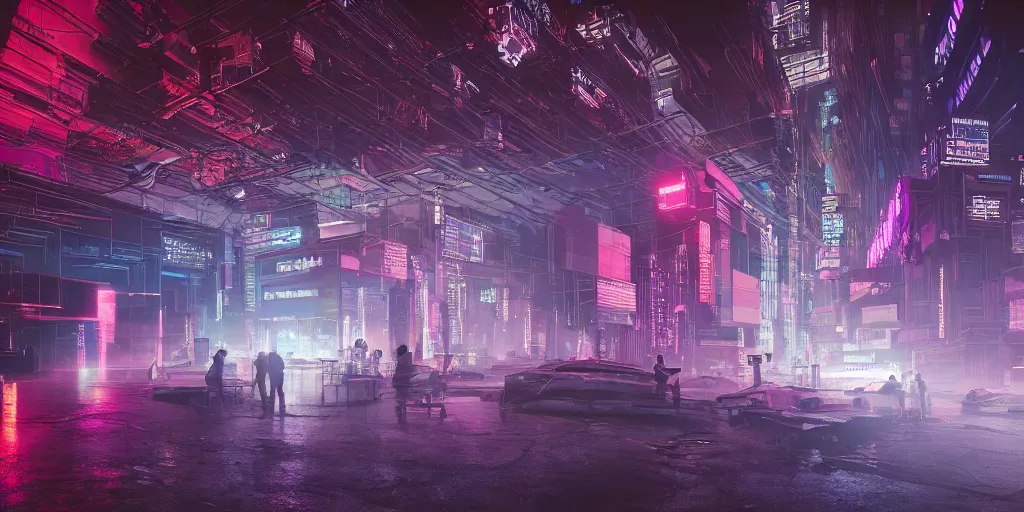 Prompt: Cyberpunk church, high detail, smoke, sharp, neon lights, neon cross