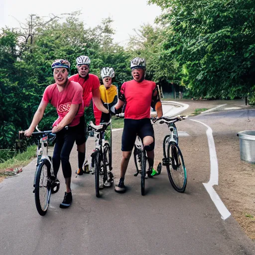 Image similar to bicycle crew drinking beer