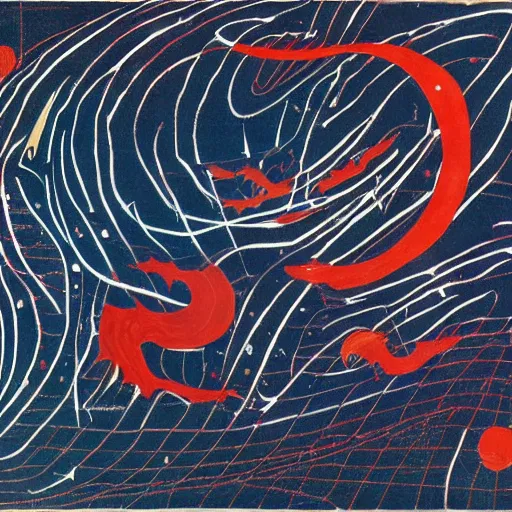 Image similar to contest winner by tomma abts. a performance art of a dragon in space. the dragon is in the foreground with its mouth open rows of sharp teeth. coiled & ready to strike, its tail is wrapped around a star in the background. background is full of stars & galaxies.