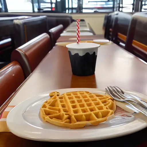 Image similar to first person perspective picture at table, wafflehouse