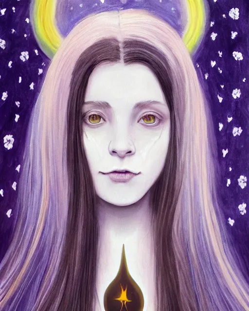 Image similar to a portrait of a beautiful young witch manifesting a psychic prayer that is surreally becoming real as the pretty mentally insane young witch inquisitively smirks at you. slender, pretty and stunning young witch with long straight hair wearing an English school uniform, with mental insanity imagines an image of a psychic energetic state of lucid reality. ultra detailed painting at 16K resolution and epic visuals. epically surreally beautiful image. rendering amazing detail. vivid clarity. ultra shadowing. iridescent colors. mind-breaking latent space. English school uniform-wearing young witch illustrated as a portrait.