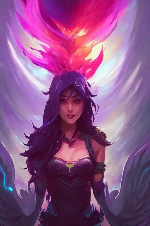 Prompt: seraphine league of legends wild rift hero champions arcane magic digital painting bioluminance alena aenami artworks in 4 k design by lois van baarle by sung choi by john kirby artgerm and greg rutkowski and magali villeneuve mage fighter assassin