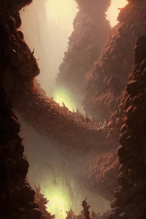 Image similar to cave centipede by bayard wu, anna podedworna, gaston bussiere, greg rutkowski