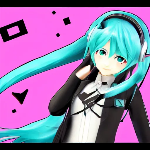 Image similar to hatsune miku v 4 in the style of gta loading screens