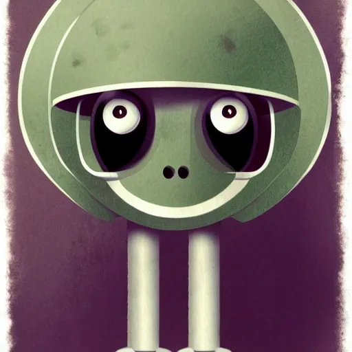 Prompt: mushroom robot by winkelmann