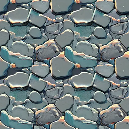 Image similar to seamless painted rock texture in the style of studio ghibli, for 3d model, trending on artstation,