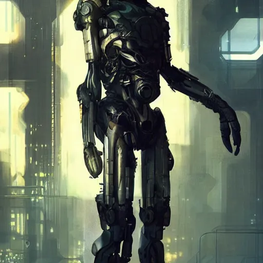 Image similar to the ai upload himself to a human body, sci - fi, cyber punk, greg rutkowski