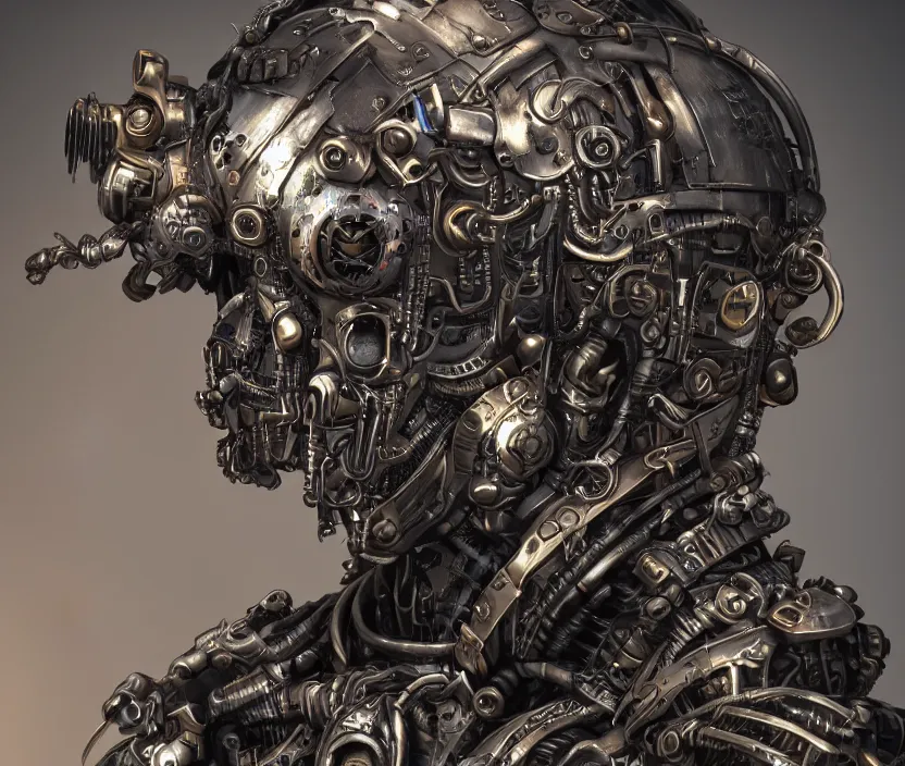 Image similar to steampunk cyborg skull, unreal engine, arstation trending, highly detailed, 8 k
