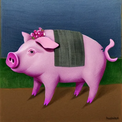 Prompt: pig in the style of muti