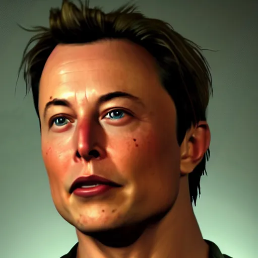 Prompt: portrait of elon musk in tomb raider ( 1 9 9 7 ), in game graphic, ps 5 gameplay, screenshot, high quality