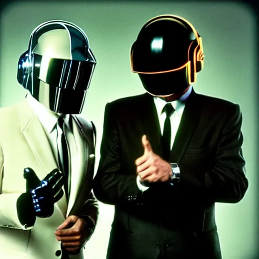 Image similar to Abbott and Costello meet Daft Punk