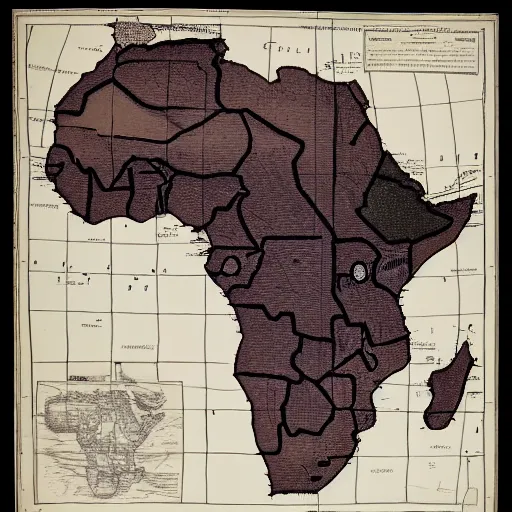 Image similar to early exploratory map of Africa