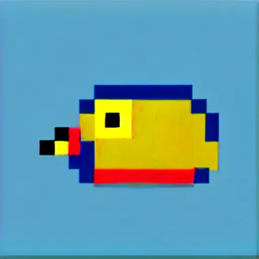 Prompt: pixel art cartoon snail smiling