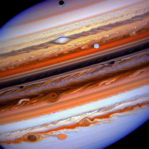 Image similar to Jupiter and saturn are blending together