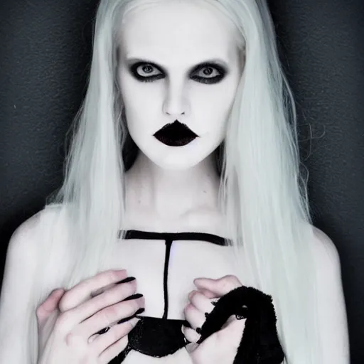 Image similar to pale goth beauty, award winning photo