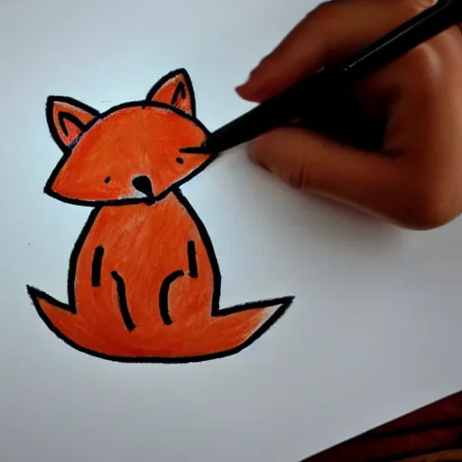 Image similar to a toddler's drawing of a fox