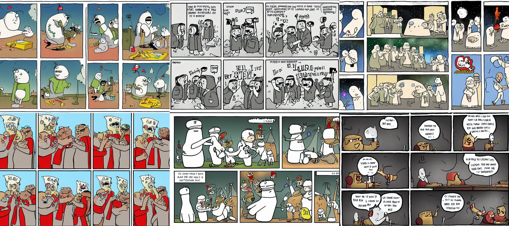 Prompt: funny perry bible fellowship comic, hd, high resolution, 4k, print