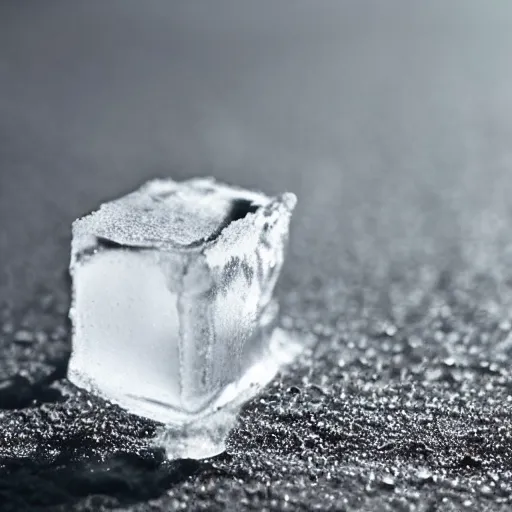 Image similar to An ice cube melting in the sunlight, realistic