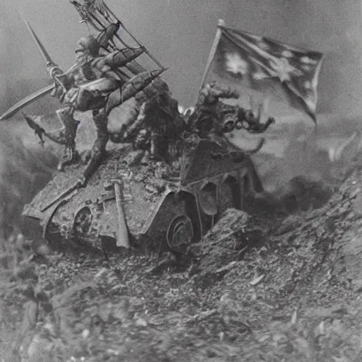 Image similar to fantasy dragons, world war 1, old photograph