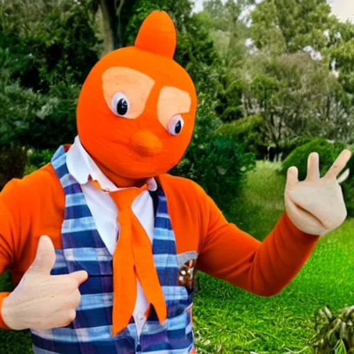 Image similar to Rob Schneider dressed up as a carrot, photo, 4K