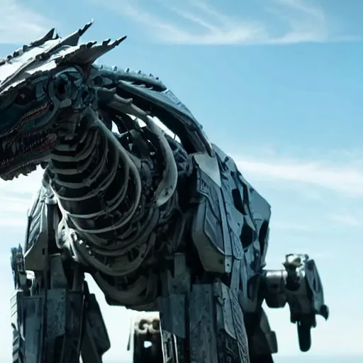 Image similar to cinematic still of westworld, a intact si - fi robotic fantasy dragon, well armored mech dragon, highly detailed