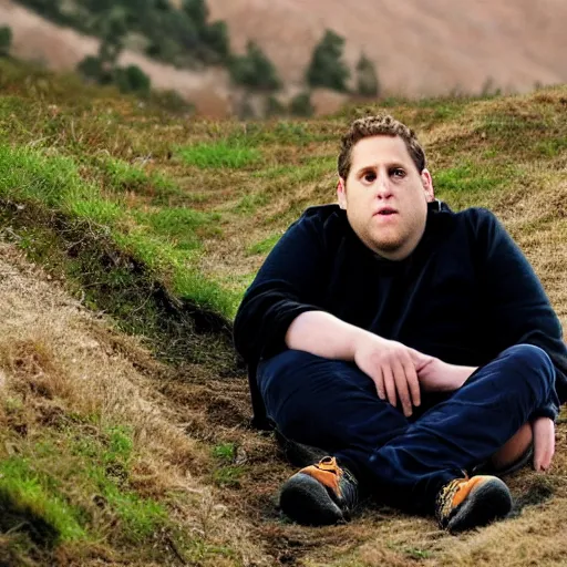Image similar to jonah hill stuck inside of a hill