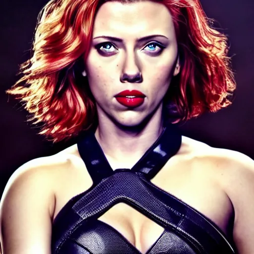 Prompt: photograph of Scarlet Johansson as a super hero, highly detailed, headshot Portrait, hyper realistic .