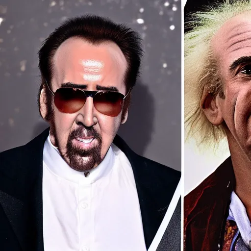 Image similar to nicolas cage is doc brown