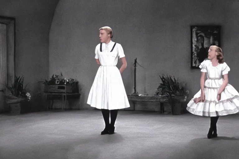 Image similar to still image from the sound of music by david lynch, ultra detailed, finely detailed