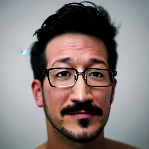 Prompt: close-up photograph of Markiplier, incredibly detailed, very beautiful, studio lighting, 50mm lens