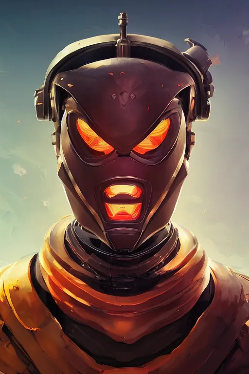 Image similar to epic mask helmet robot ninja portrait stylized as fornite style game design fanart by concept artist gervasio canda, behance hd by jesper ejsing, by rhads, makoto shinkai and lois van baarle, ilya kuvshinov, rossdraws global illumination radiating a glowing aura global illumination ray tracing hdr render in unreal engine 5