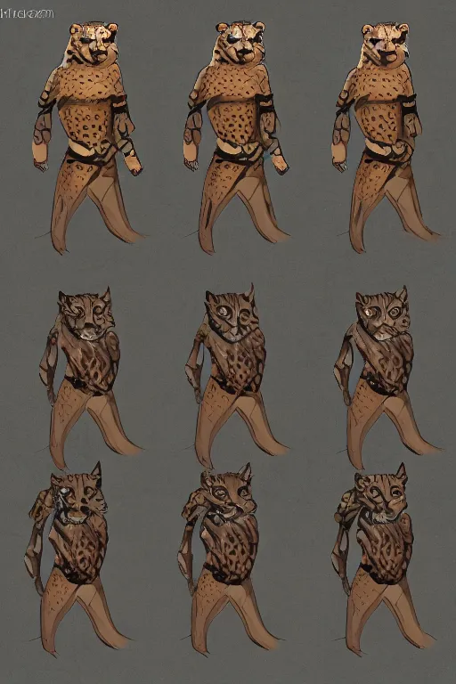 Image similar to Humanoid Cheetah, Animal face, D&D, Tabaxi, Simple plain robe attire, fantasy setting, character concept art