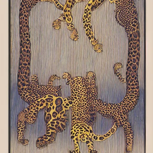 Image similar to intricate boring calssical rapids web leopard xylophone neutrino banylus , by Johfra Bosschart and Katsushika Hokusai and Didier Barra , dutch golden age , tarot card , abstract