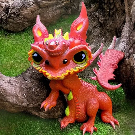 Image similar to a cute eastern dragon with big eyes and friendly