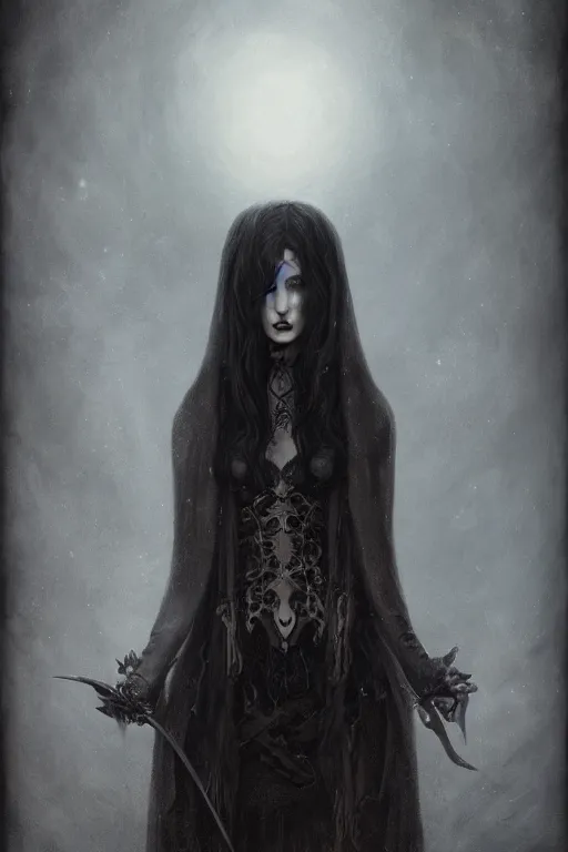 Portrait of beautiful goth wizard, dark fantasy art by | Stable Diffusion
