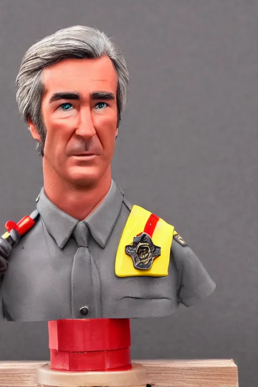 Image similar to a plasticine model of randy mantooth as a clean shaven fire fighter, highly detailed, 8 k,