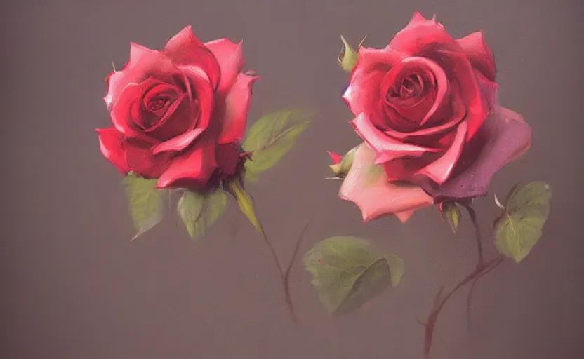 Prompt: A painting of a rose trending on artstation in the style of Greg Rutkowski