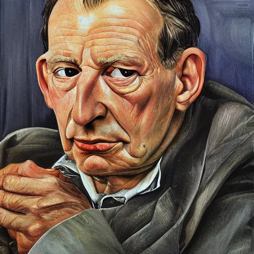 Prompt: high quality high detail painting by lucian freud, hd, portrait of detective