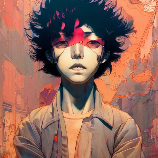 Image similar to citizen portrait soft light painted by james jean and katsuhiro otomo and erik jones, inspired by cowboy bebop anime, smooth face feature, intricate oil painting, high detail illustration, sharp high detail, manga and anime 1 9 9 9