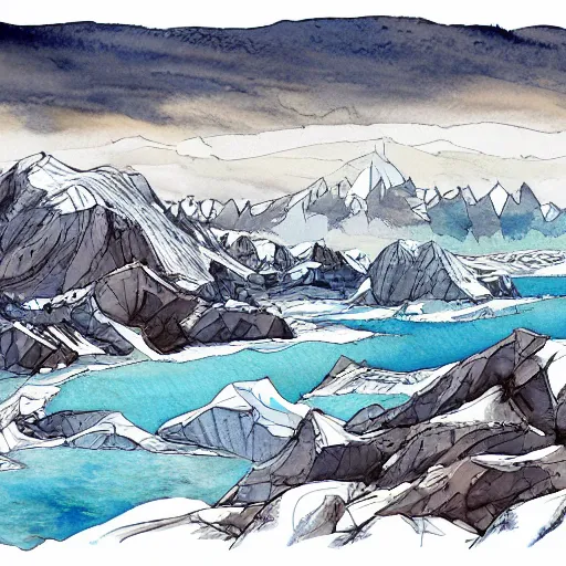 Image similar to splendorous and venerable Antarctica dynamic lighting, cinematic, establishing shot, extremely high detail, photo realistic, cinematic lighting, watercolor, intricate line drawings, 8k resolution