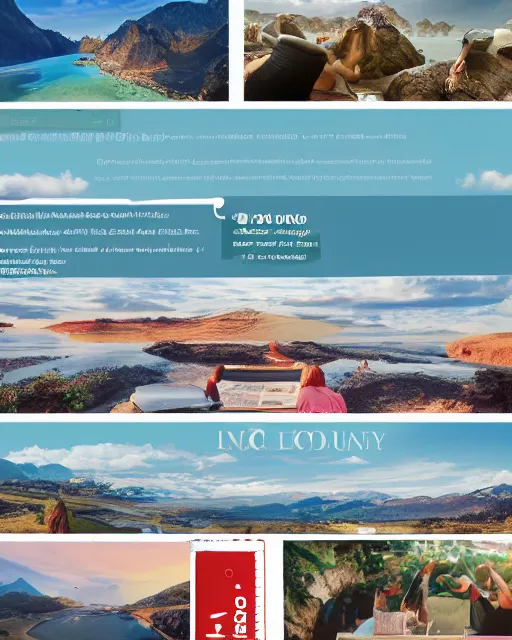 Prompt: social media post design for a travel company, very detailed