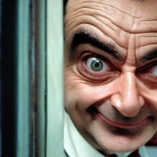 Image similar to A still of Mr Bean in The Shining